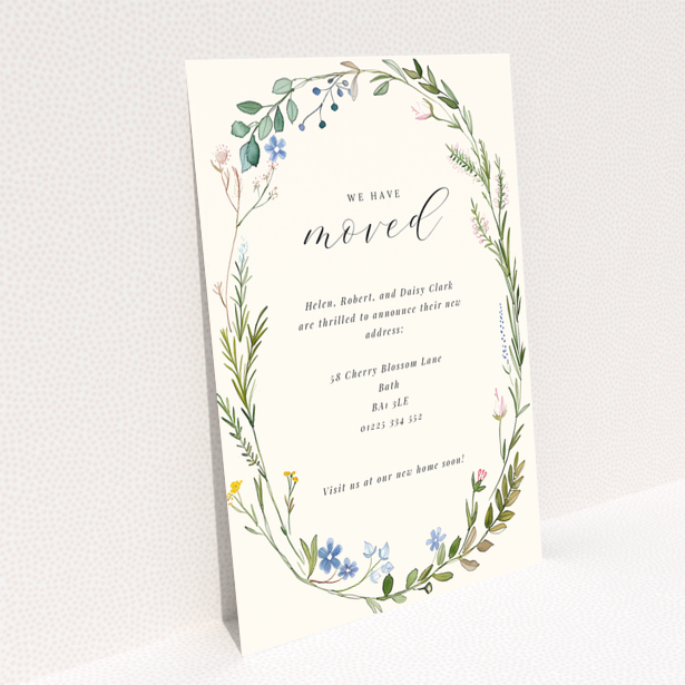 Change of address card design by Utterly Printable titled Portrait showing blank back page