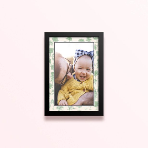 Simple framed prints design with one photo featuring a patterned border