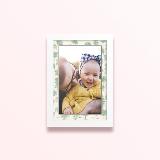 Simple framed prints design with one photo featuring a patterned border