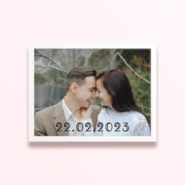 Simple framed prints designs with one photo and a customisable date.