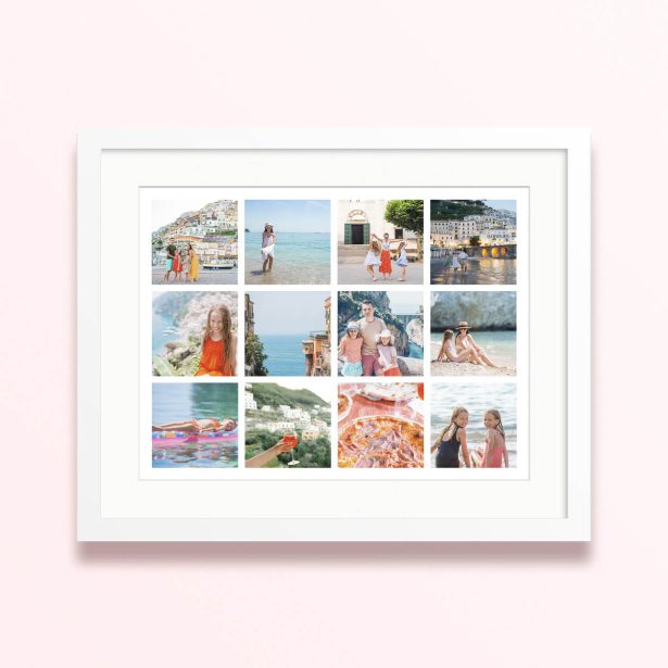 framed and mounted photo print design memories grid vibrant 400x300 landscape white - Memories Grid