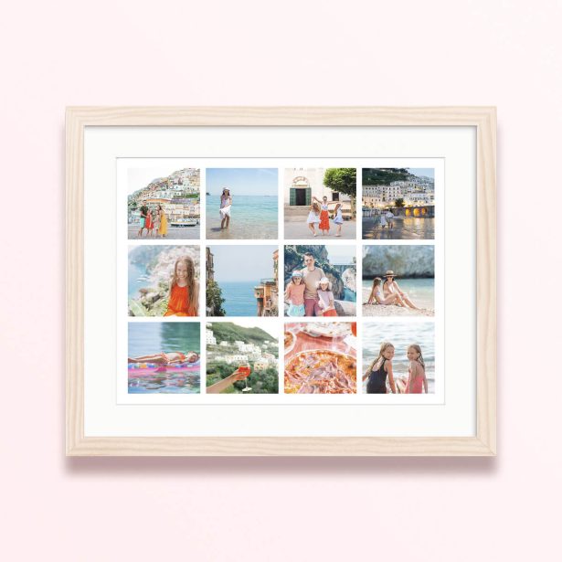 framed and mounted photo print design memories grid vibrant 400x300 landscape wood - Memories Grid