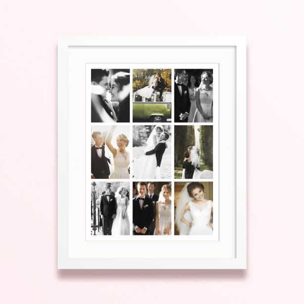 framed and mounted photo print designs wedding montage elegant vibe 400x300 portrait white - Wedding Montage