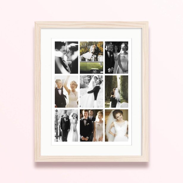 framed and mounted photo print designs wedding montage elegant vibe 400x300 portrait wood - Wedding Montage