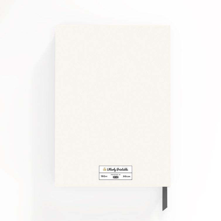 Personalised portrait notebook design with one photo on the front cover by Utterly Printable.