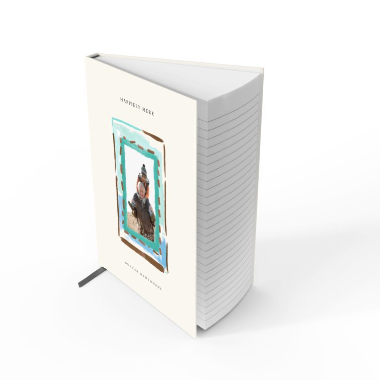 Personalised portrait notebook design with one photo on the front cover by Utterly Printable.