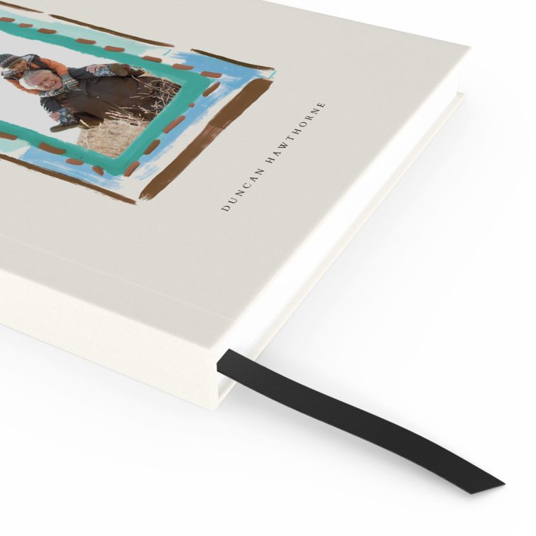 Personalised portrait notebook design with one photo on the front cover by Utterly Printable.