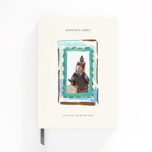 Personalised portrait notebook design with one photo on the front cover by Utterly Printable.