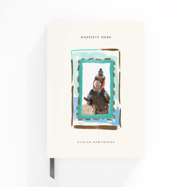 Personalised portrait notebook design with one photo on the front cover by Utterly Printable.