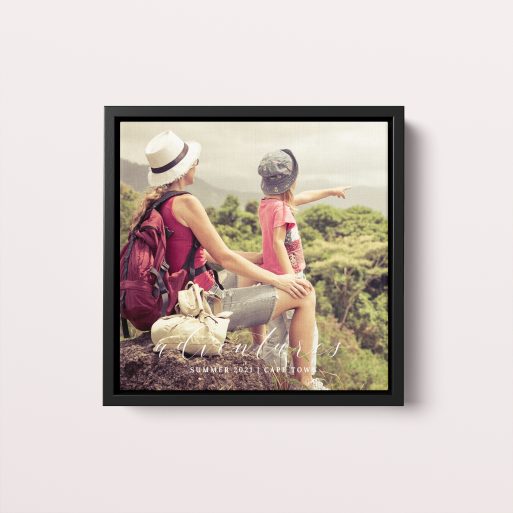  Personalized Adventures Framed Photo Canvas - Capture the essence of your unforgettable adventures with this portrait-oriented canvas designed to showcase favorite memories.