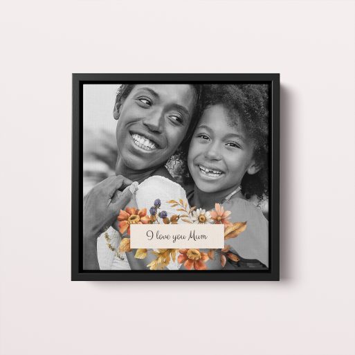 Blooming Motherhood Framed Photo Canvas - Celebrate Precious Memories with One Personalized Photo