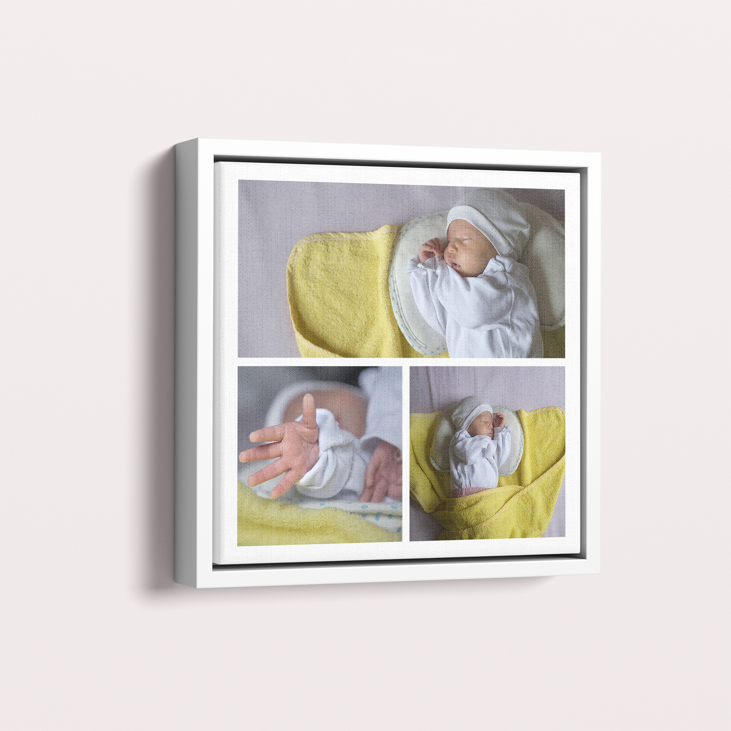 Blossoming Memories Framed Photo Canvas - Preserve up to 4 Cherished Moments with Customizable Wooden Frame
