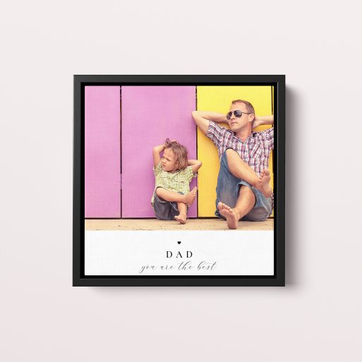 Father's Bond Framed Photo Canvases - A timeless tribute with a portrait orientation, showcasing two cherished photos for the perfect Father's Day gift.