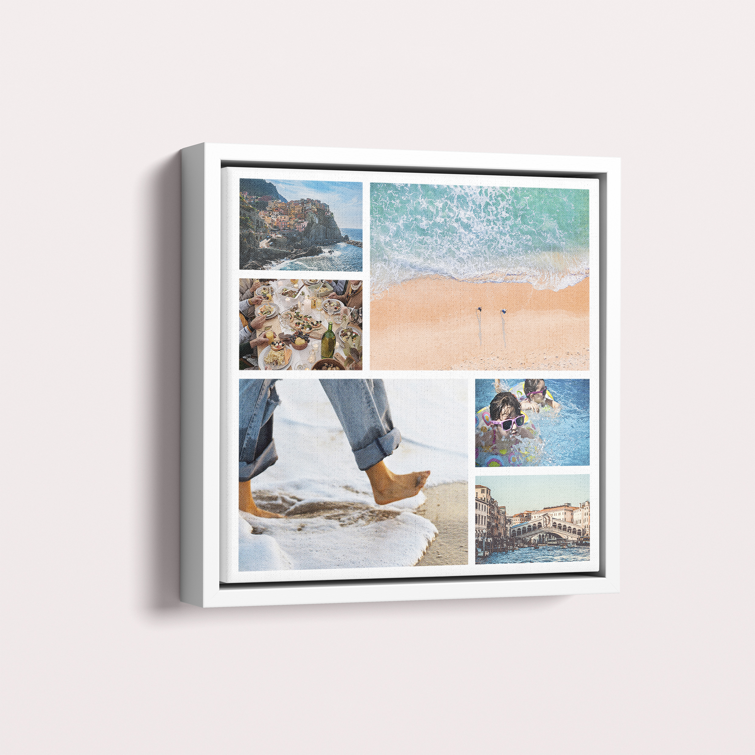 Festive Harmony Framed Photo Canvas - Transform 9 Cherished Memories into a Captivating Collage