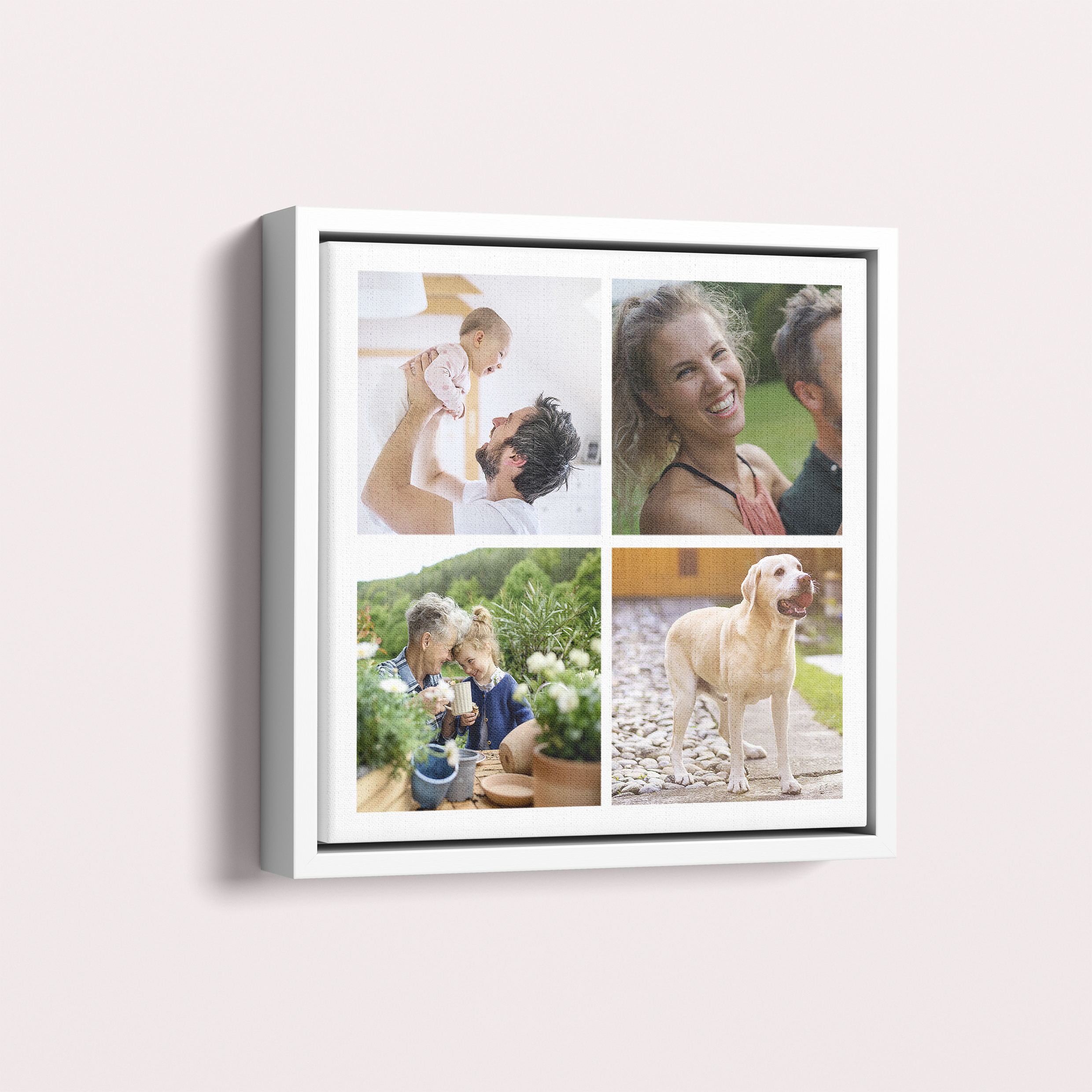 Friends Collage Framed Photo Canvas - Create your personal masterpiece with this customisable and handmade portrait canvas featuring 6 photos, celebrating the bond of friendship.