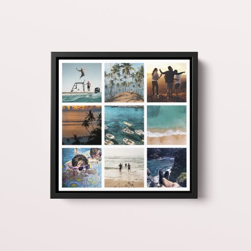 Holiday Keepsake Framed Photo Canvas - Display 10+ Cherished Memories with Stylish Freestanding Design