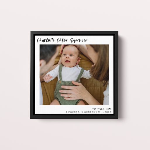  Personalized Mark the Date Framed Photo Canvas - Unveil a personalized masterpiece crafted for one cherished photo in portrait orientation