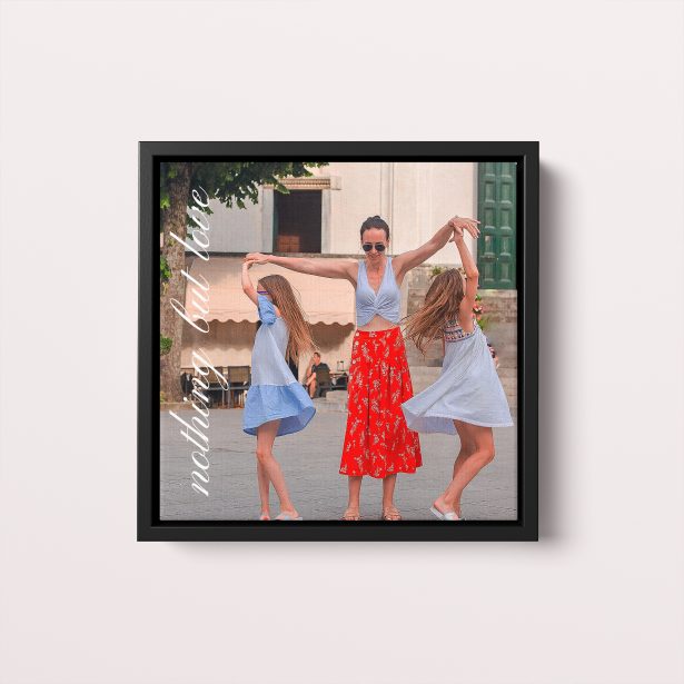  Personalized Nurturing Moments Framed Photo Canvas - Preserve special memories with this portrait-oriented canvas crafted with durable polyester and sustainably sourced wood.