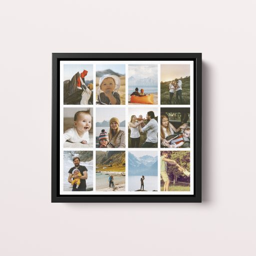 Spectrum of Moments Framed Photo Canvas - Relive Joy with Space for 10+ Cherished Photos in Handmade Wooden Frame