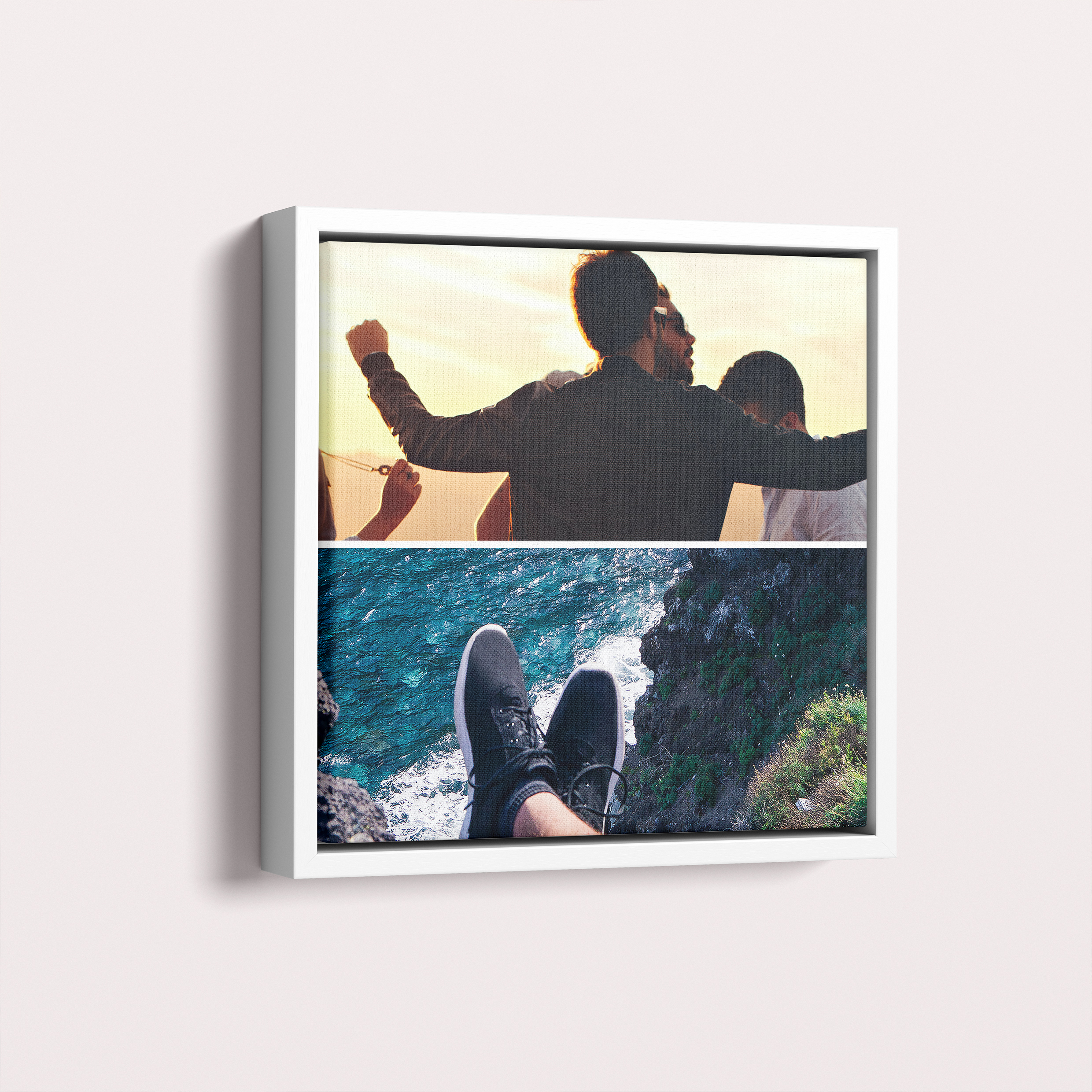 Unforgettable Holiday Framed Photo Canvases - A captivating portrait display for three photos, capturing the essence of your extraordinary vacation.