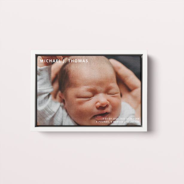Photo of a framed photo canvase called 'Child’s Portrait'. It is 30cm x 20cm in size, in a Landscape orientation. It has space for 1 photos.