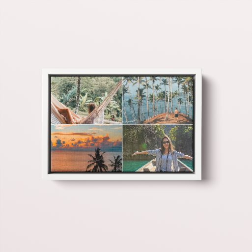 Photo of a framed photo canvase called 'Simple Quartet'. It is 30cm x 20cm in size, in a Landscape orientation. It has space for 4 photos.