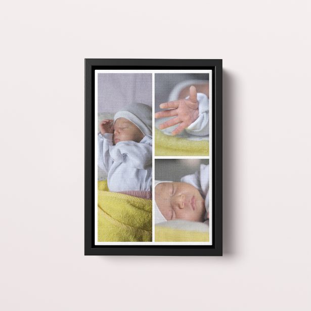 Photo of a framed photo canvase called 'Cherished Child'. It is 30cm x 20cm in size, in a Portrait orientation. It has space for 3 photos.