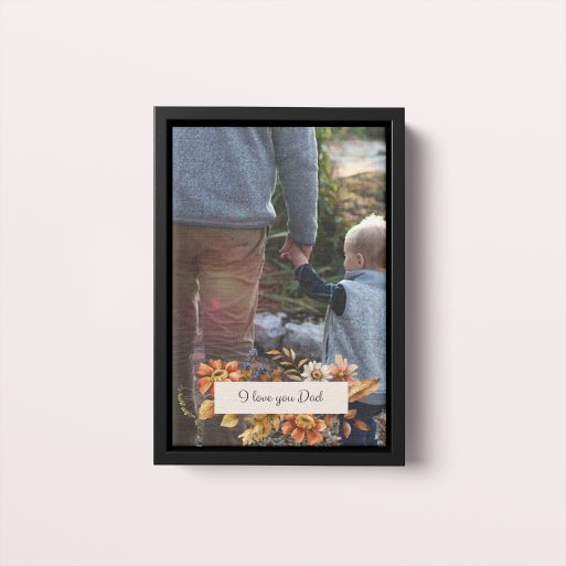 Photo of a framed photo canvase called 'Dad’s Frame'. It is 30cm x 20cm in size, in a Portrait orientation. It has space for 1 photos.