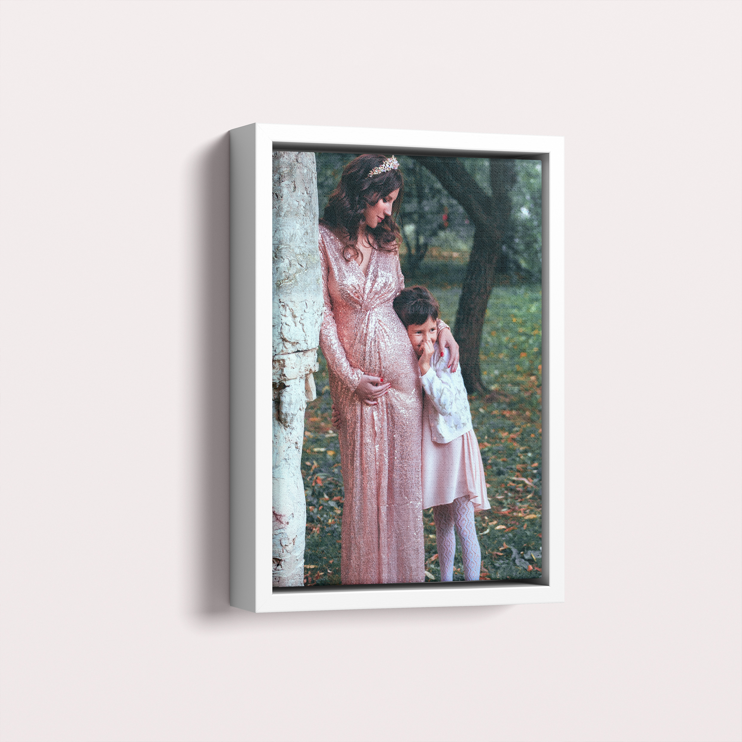 Photo of a framed photo canvase called 'Motherhood Magic'. It is 30cm x 20cm in size, in a Portrait orientation. It has space for 1 photos.