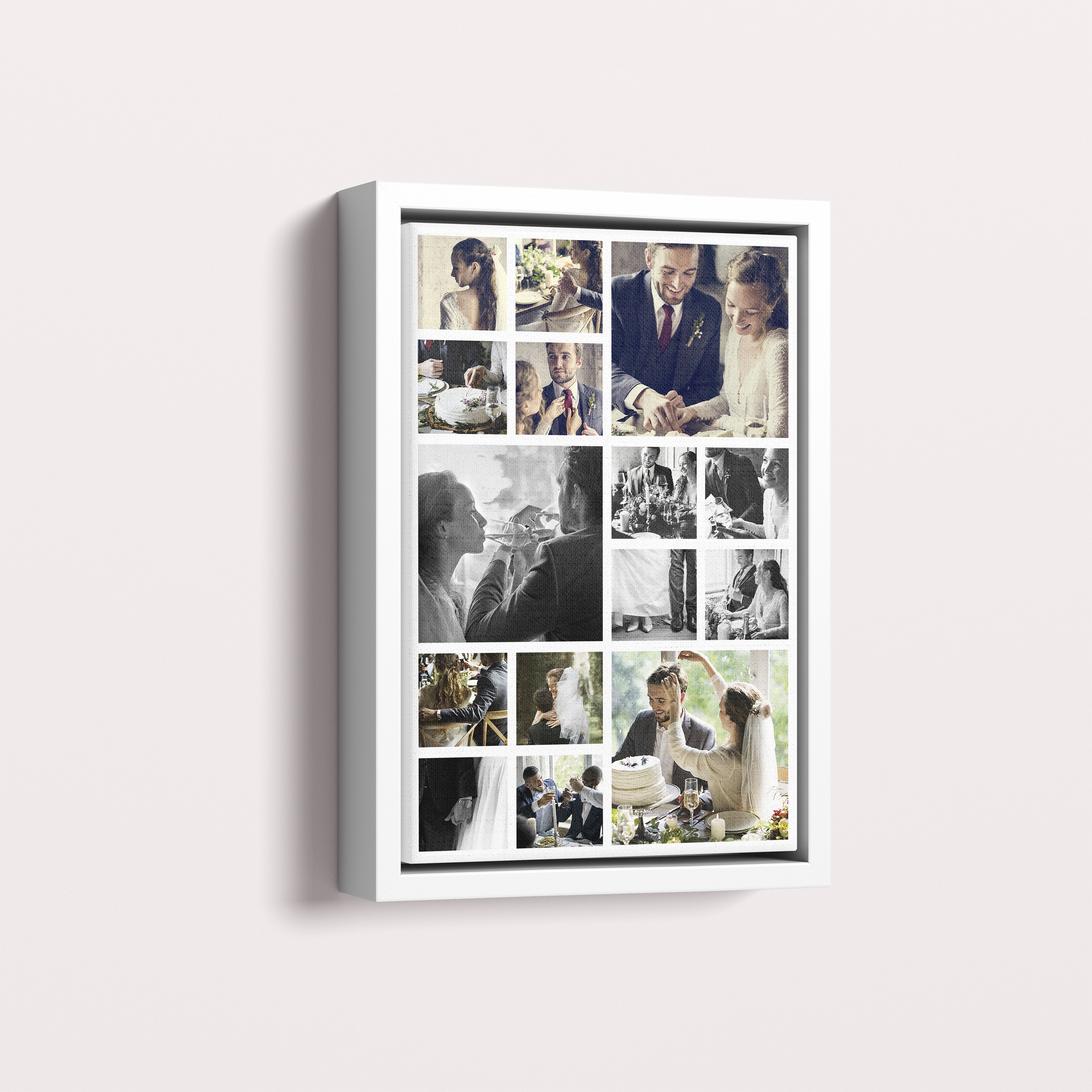 Photo of a framed photo canvase called 'My Montage'. It is 30cm x 20cm in size, in a Portrait orientation. It has space for 15 photos.