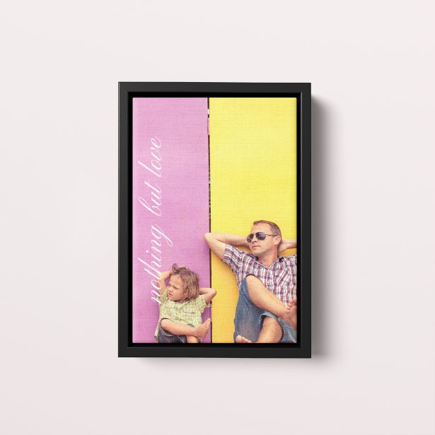 Photo of a framed photo canvase called 'Nothing but Love'. It is 30cm x 20cm in size, in a Portrait orientation. It has space for 1 photos.