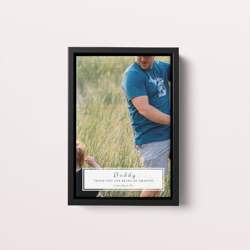 Photo of a framed photo canvase called 'Paternal Bottom Frame'. It is 30cm x 20cm in size, in a Portrait orientation. It has space for 1 photos.