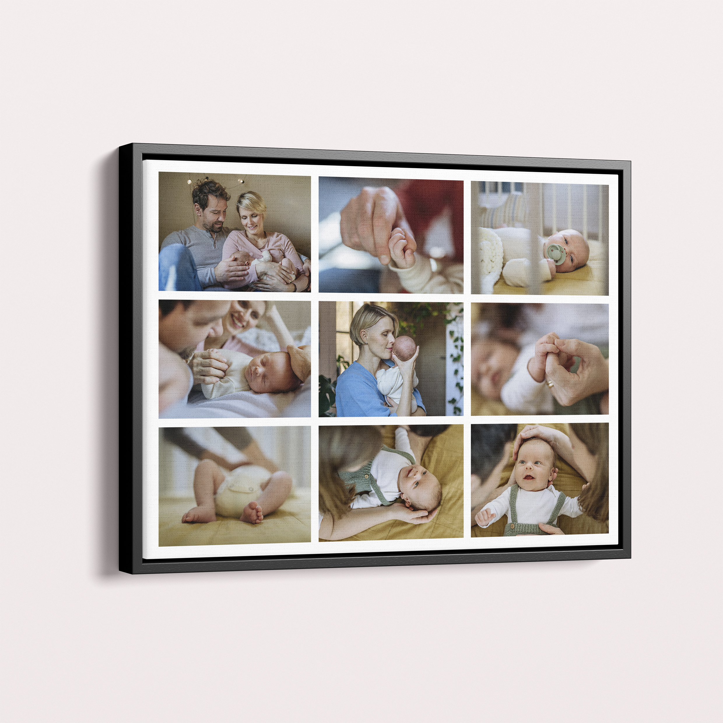  Personalized 9-Fold Framed Photo Canvas - Beautifully preserve and showcase your treasured memories with this landscape-oriented canvas featuring the 9-fold design.