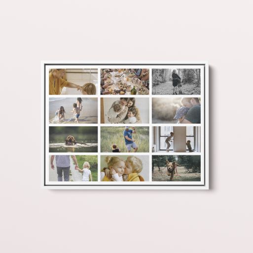  Personalized Collage of Life Framed Photo Canvas - Curate cherished memories with this stylish design, accommodating 10+ photos in a landscape orientation.