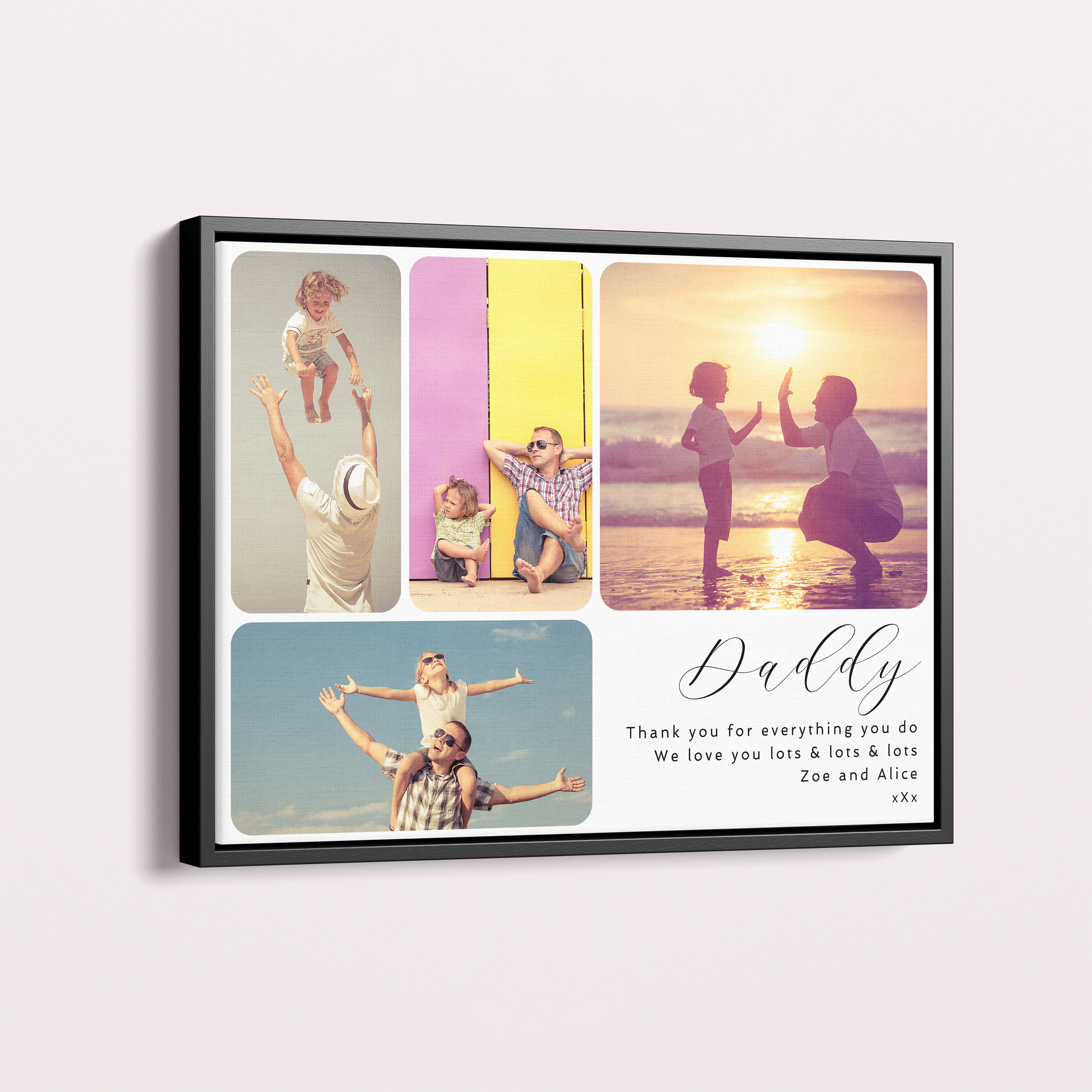 Personalised Dad's Collage Framed Photo Canvas - Express Love with Utterly Printable