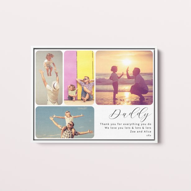 Personalised Dad's Collage Framed Photo Canvas - Express Love with Utterly Printable