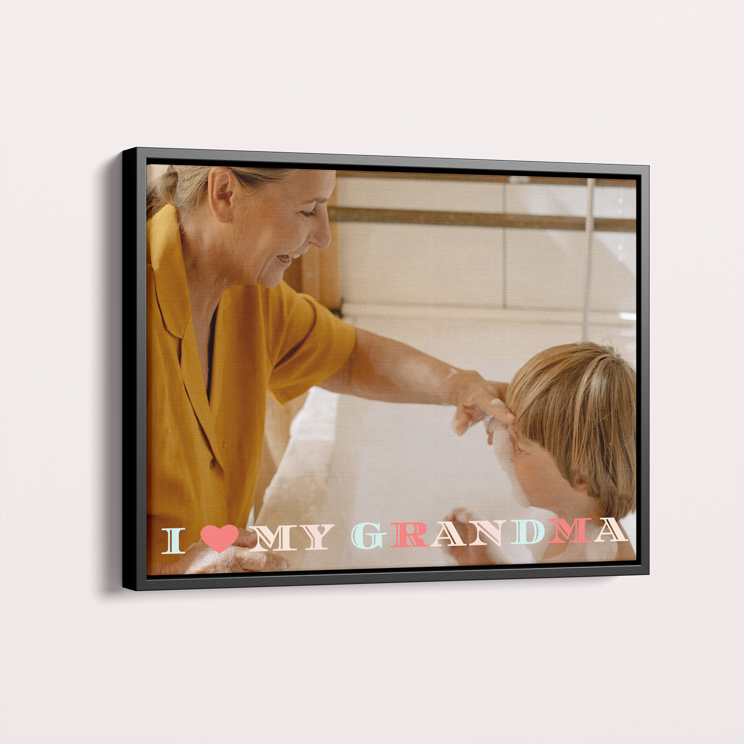  Personalized Granny's Love Framed Photo Canvas - Display your cherished memories with our unique design, crafted in a landscape orientation for the perfect showcase of your favorite photo.
