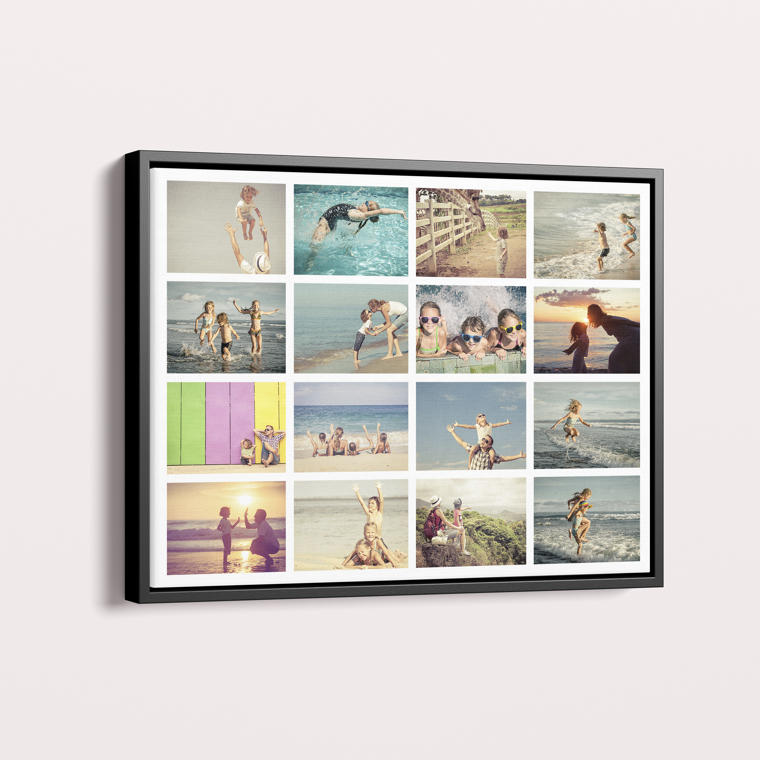  Personalized Jumble Collage Framed Photo Canvas - Create a stunning collage of memories with ample space for 10+ photos, showcasing a multitude of cherished moments.