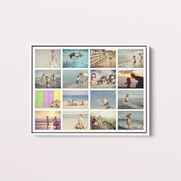  Personalized Jumble Collage Framed Photo Canvas - Create a stunning collage of memories with ample space for 10+ photos, showcasing a multitude of cherished moments.