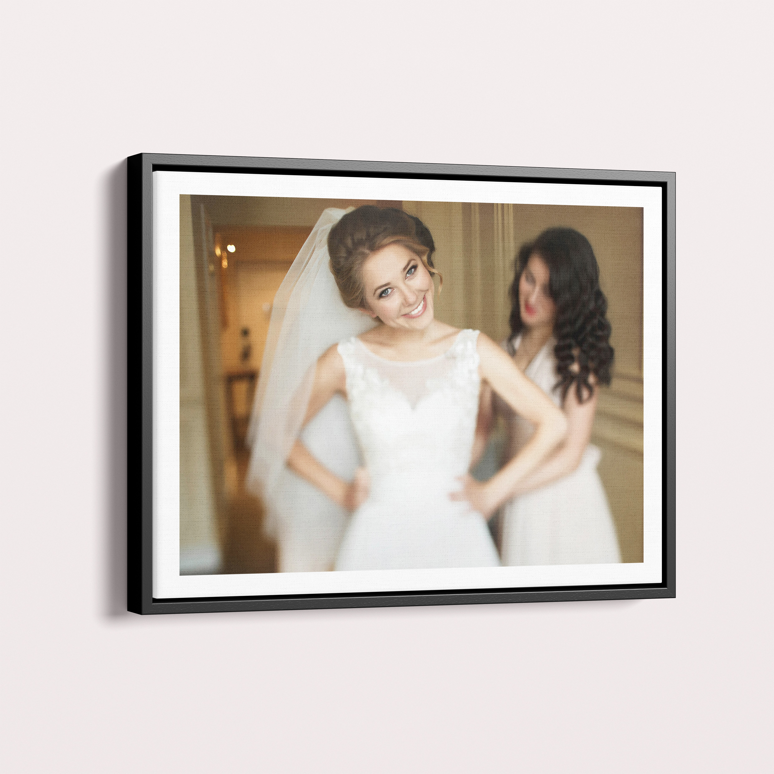 Personalised Landscape White Wedding Framed Photo Canvas - Capture Love with Utterly Printable