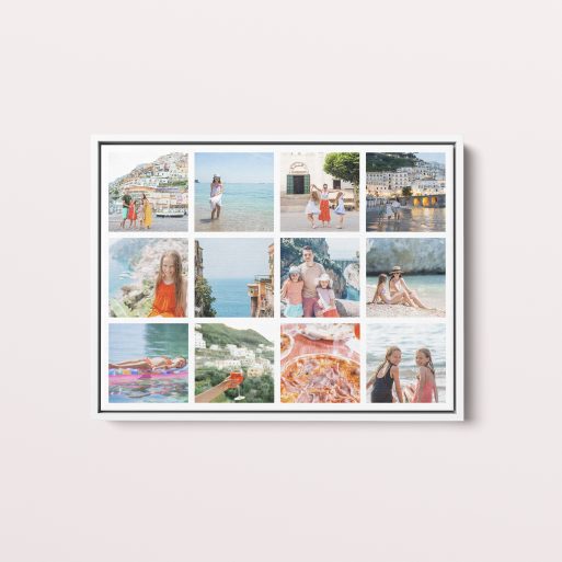  Personalized Massive Montage Floating Frame Canvas - An extraordinary way to showcase memories with room for 10+ photos in a landscape orientation.