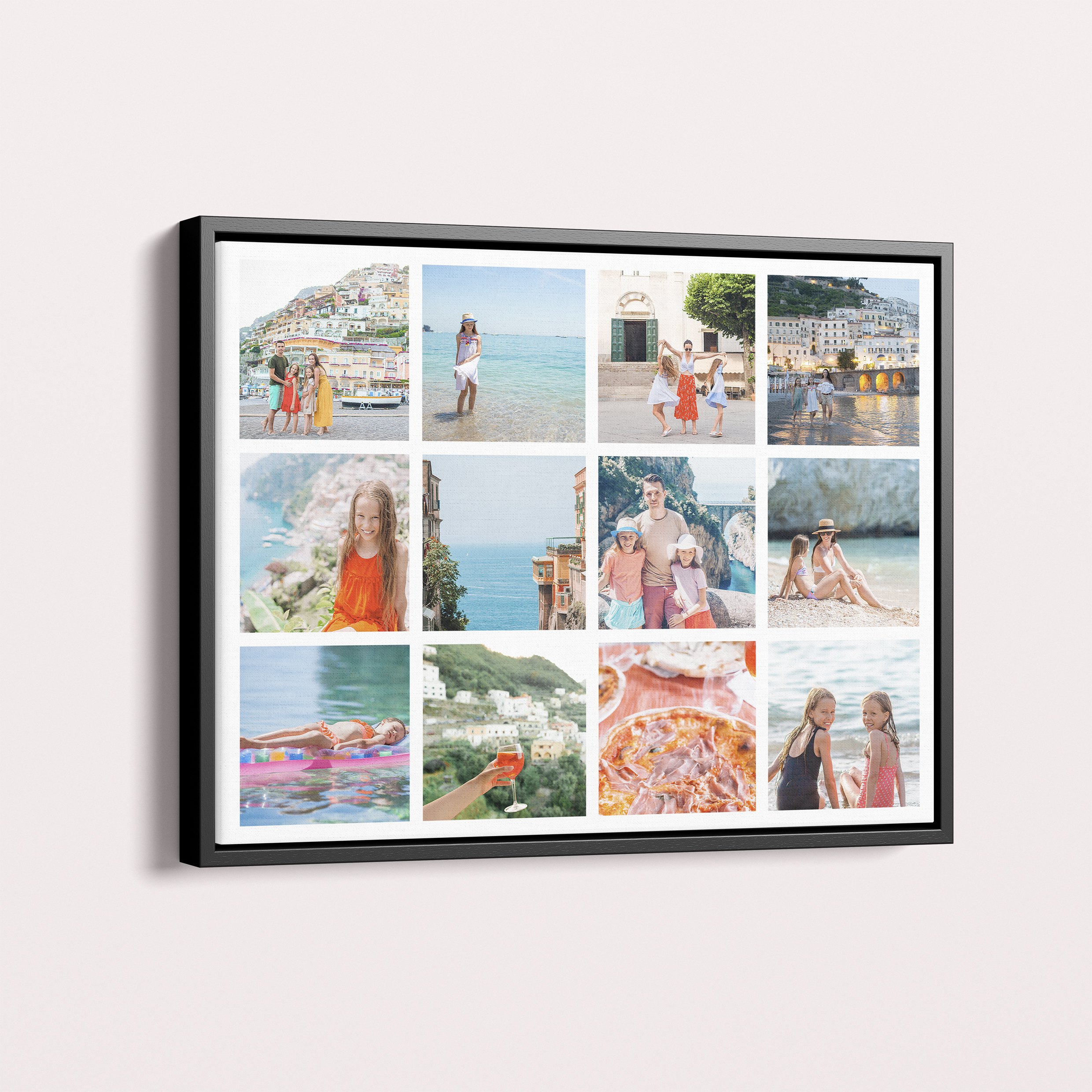  Personalized Massive Montage Floating Frame Canvas - An extraordinary way to showcase memories with room for 10+ photos in a landscape orientation.