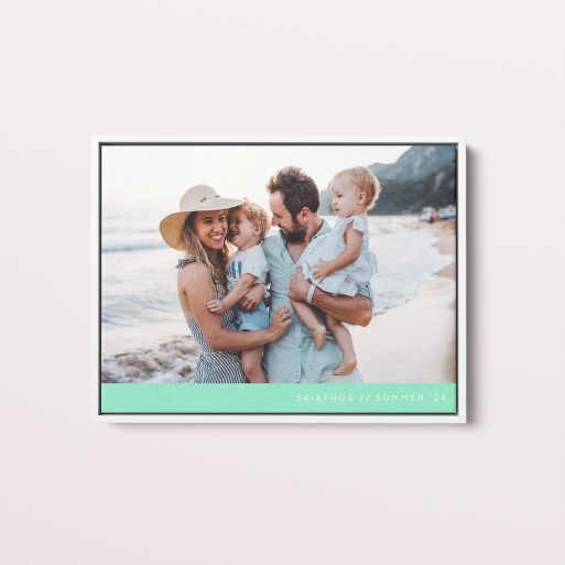 Personalised Mint Bottom Framed Photo Canvas - Preserve Memories in Style with Utterly Printable
