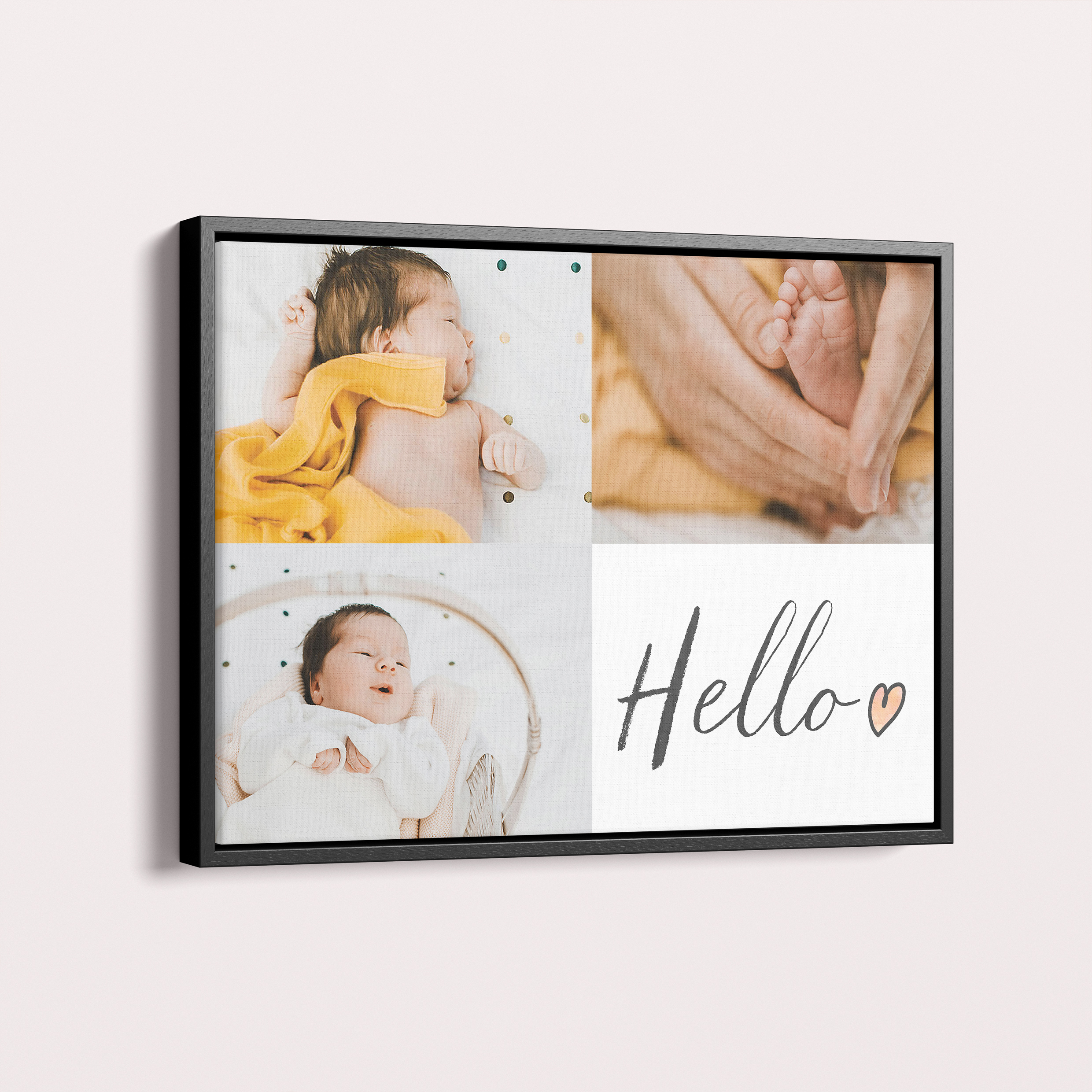 Personalised Triple Play Hello Framed Photo Collage - Celebrate Joy with Utterly Printable