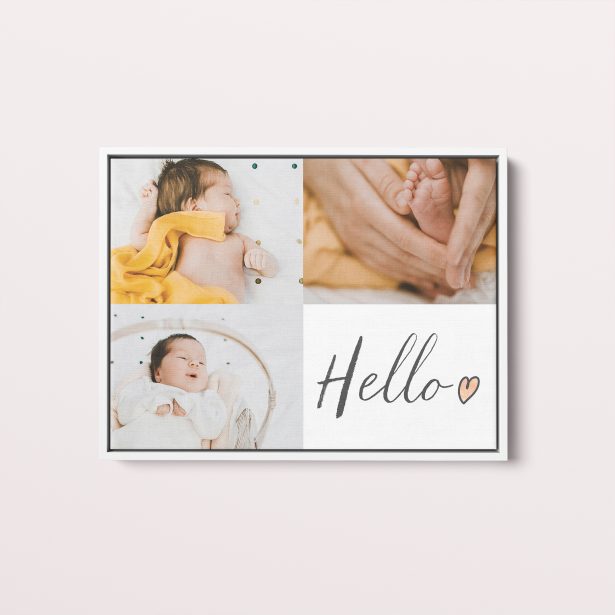 Personalised Triple Play Hello Framed Photo Collage - Celebrate Joy with Utterly Printable