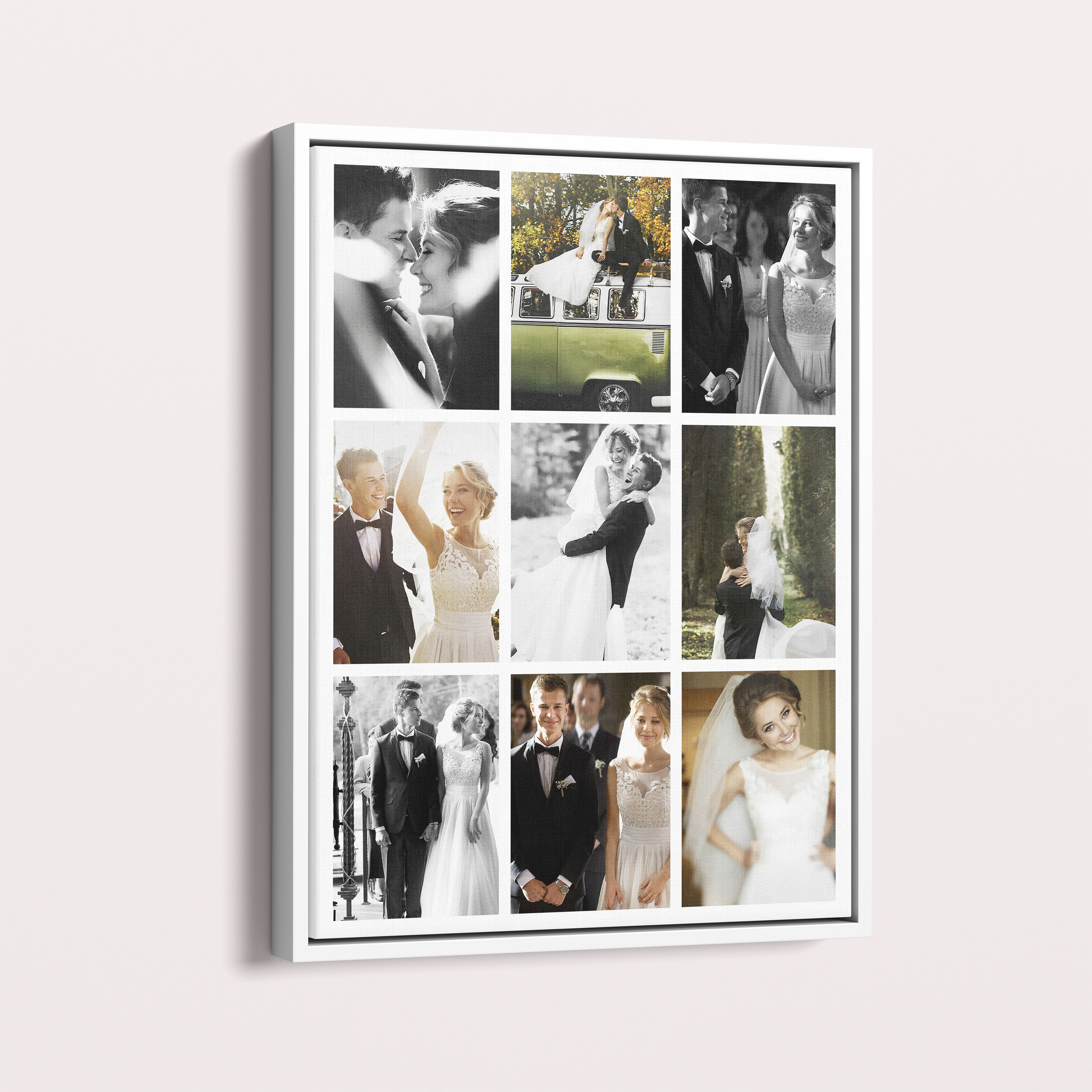 A Love Story Framed Photo Canvas – Elegant 9-Photo Display