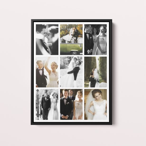 A Love Story Framed Photo Canvas – Elegant 9-Photo Display