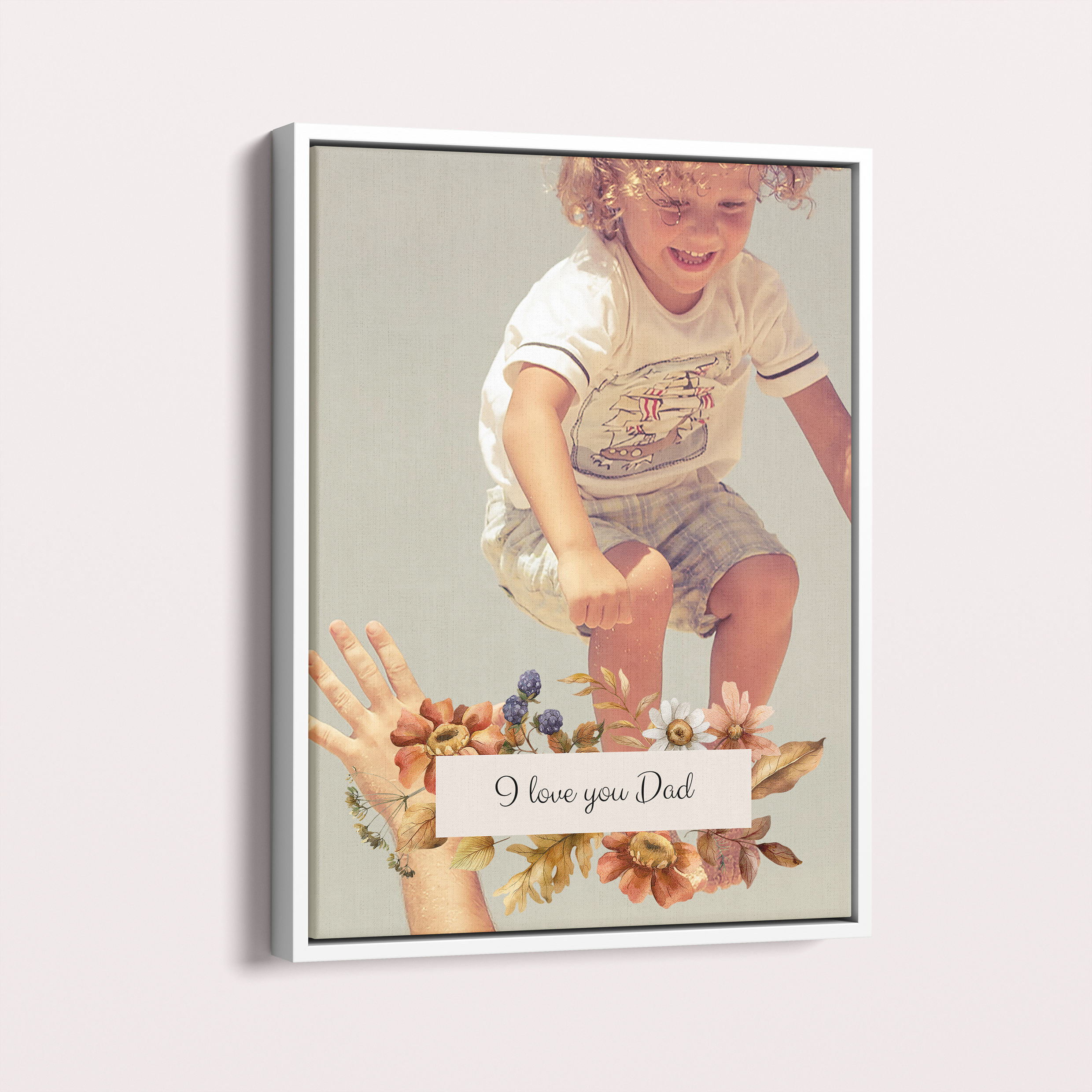 Personalised Dad's Frame Framed Photo Canvas - Celebrate the special bond with a thoughtful gift