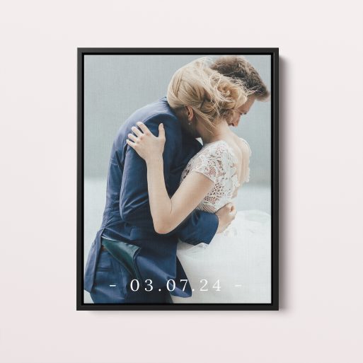 Date Stamp Framed Photo Canvas – Classic and Modern Single Photo Display