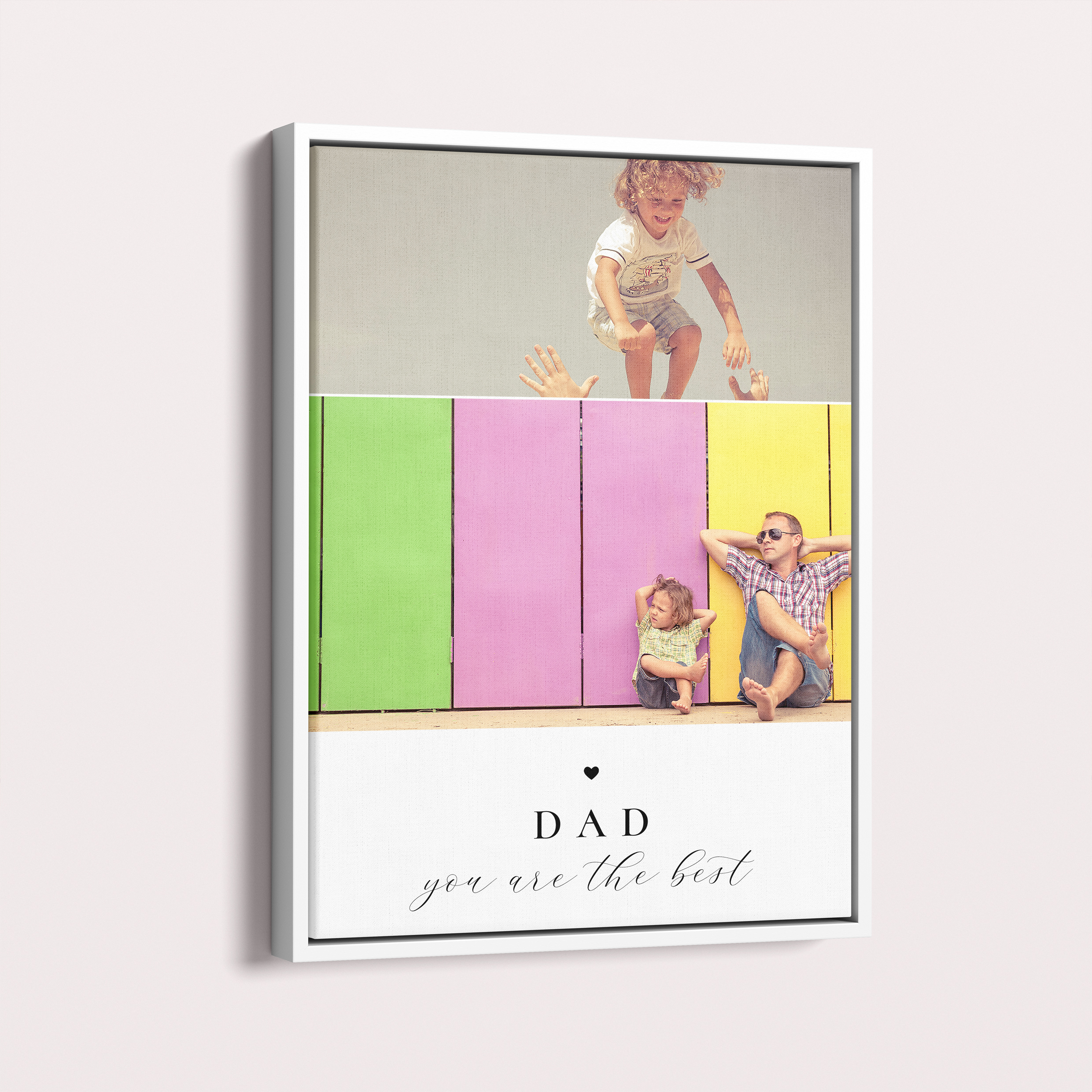 Father's Bond Framed Photo Canvas - Immortalize Love with Cherished Memories